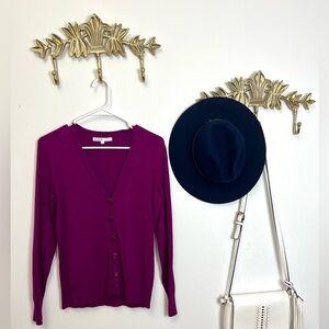 🍇Purple button down cardigan sweater S